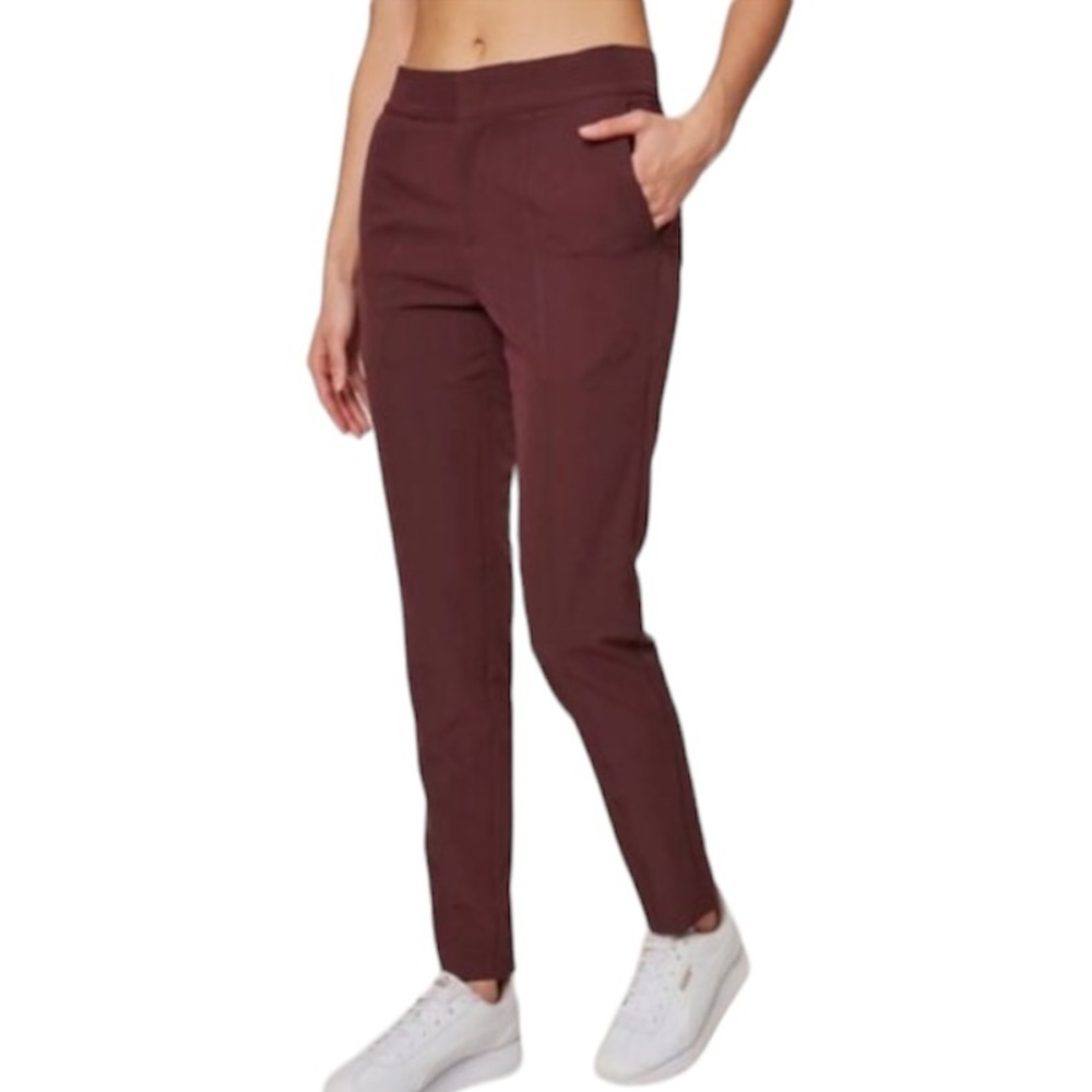 Mondetta Maroon Woven Athleisure Travel Crop Ankle Pants Size: 16 NWOT